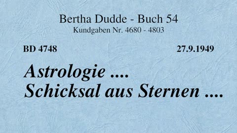 BD 4748 - ASTROLOGIE .... SCHICKSAL AUS STERNEN ....