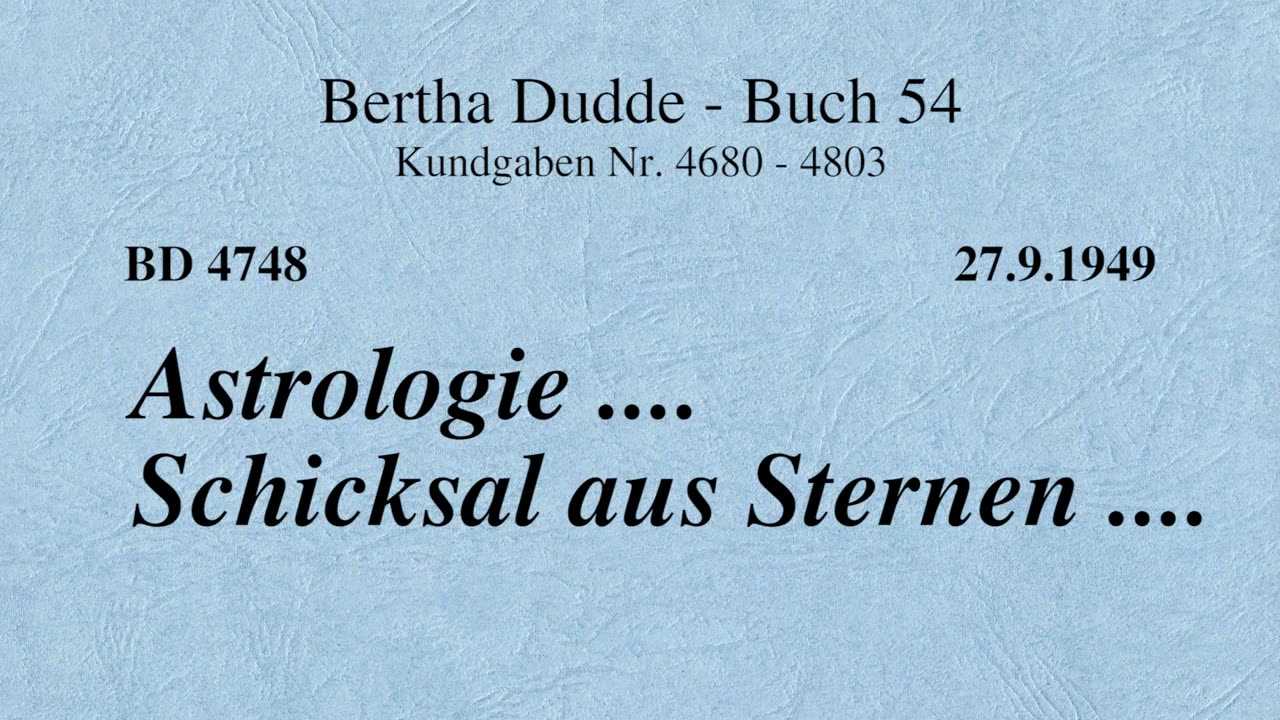 BD 4748 - ASTROLOGIE .... SCHICKSAL AUS STERNEN ....