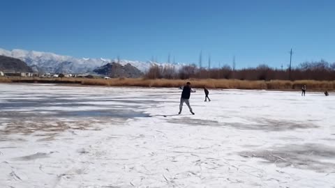 Ice skating in Ladakh