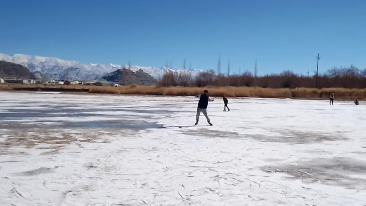 Ice skating in Ladakh