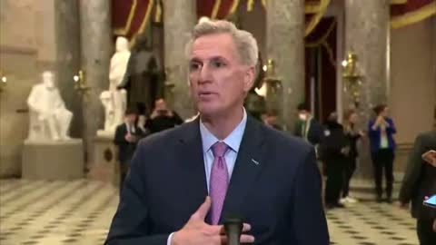 Kevin McCarthy tells Donald Trump thank you for helping him get the votes.