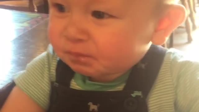 Baby hilarious reaction on eating lemon at first time #18