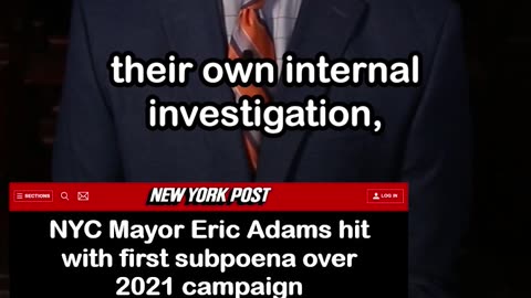 NYC Mayor Eric Adams Hit with First Subpoena over 2021 Campaign