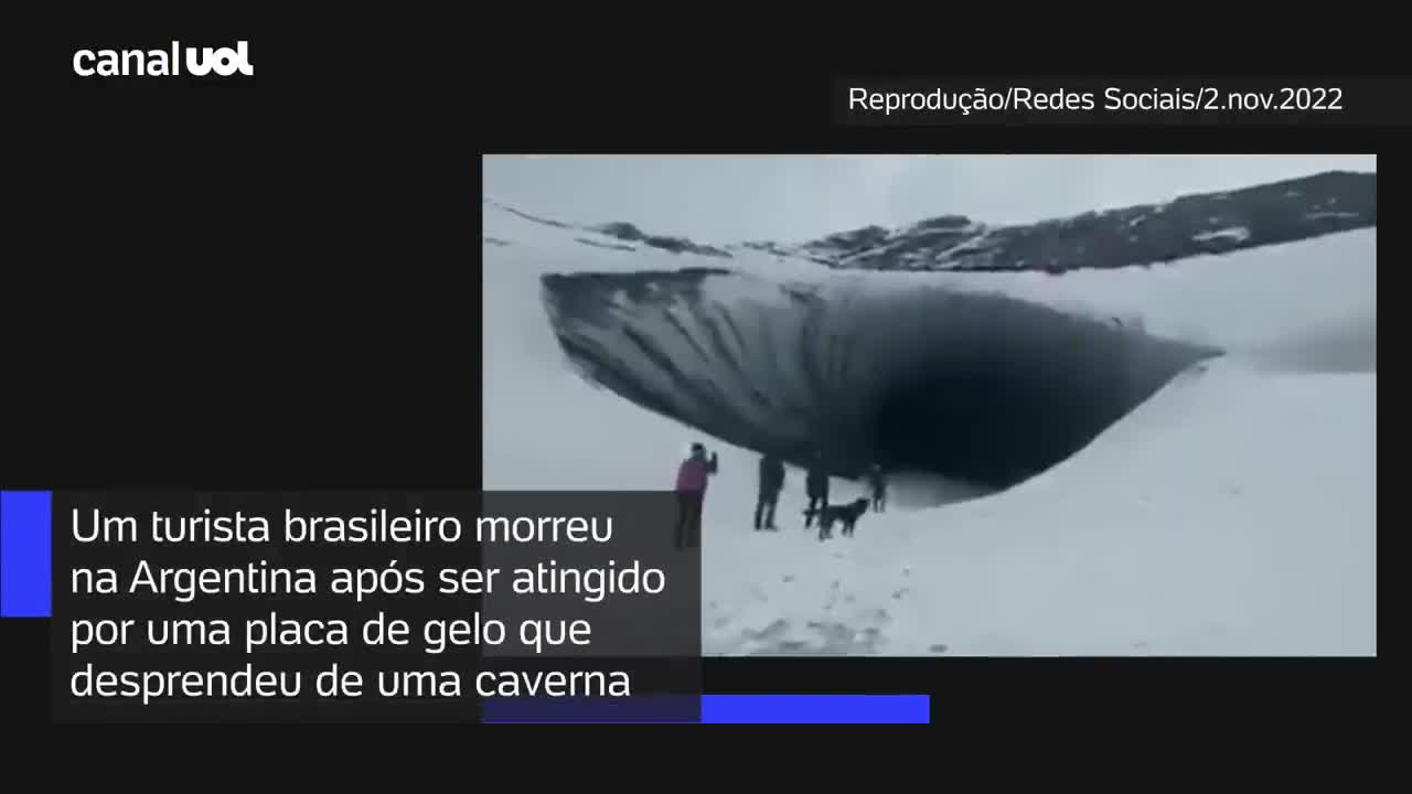 Brasileiro morre após ser atingido por placa de gelo em caverna na Argentina