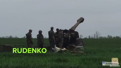 Russian Marines firing from D-20 "Azovstal"