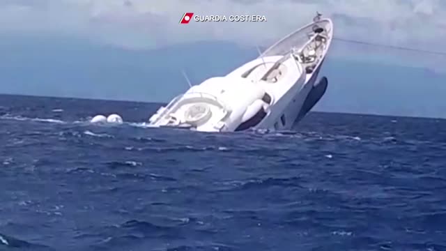 Watch a super yacht sink off the Italian coast