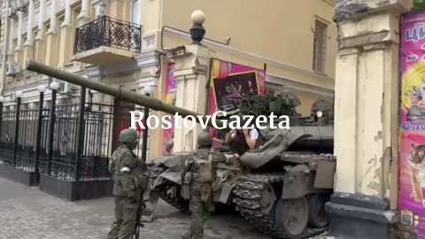 One of the tanks probably got stuck in one of the gates of Rostov