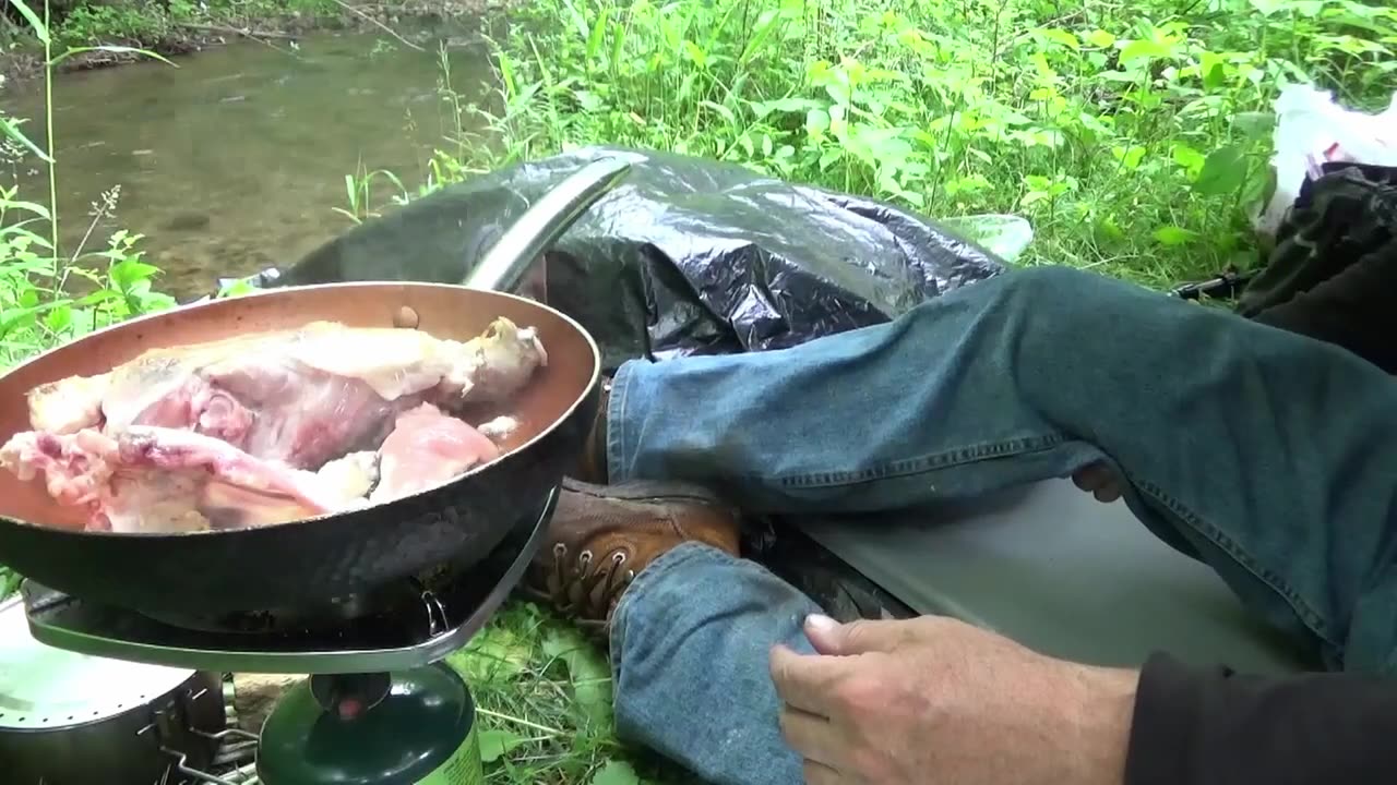 McGuiver Chicken Cooked at My Stealth Camp