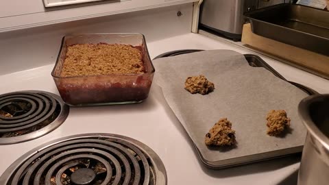 Oatmeal Chocolate Chip Cookies using leftover Apple Crisp Topping_