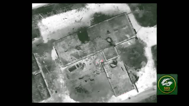 A drone of the 503rd Marine Battalion of Ukraine dropping air delivered improvised munitions