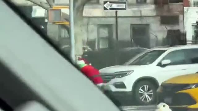 Guess what happens to the driver of the little yellow car