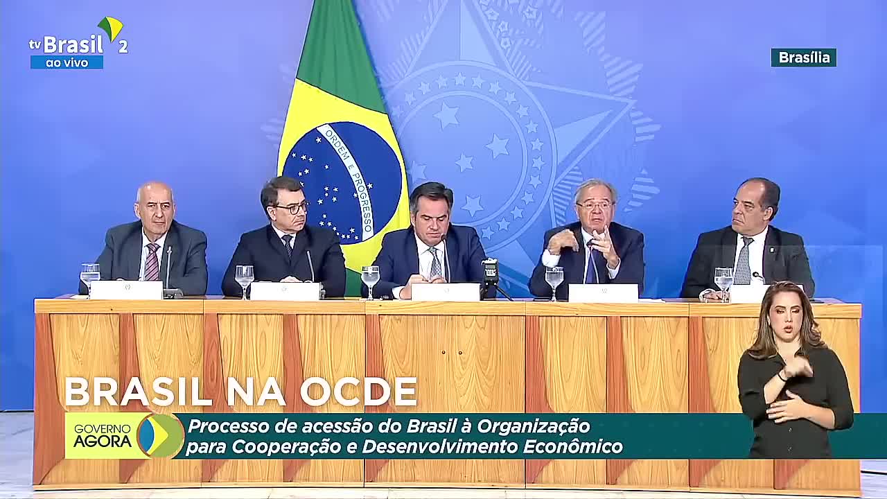 Ministro da Economia Paulo Guedes faz pronunciamento sobre o Brasil na OCDE