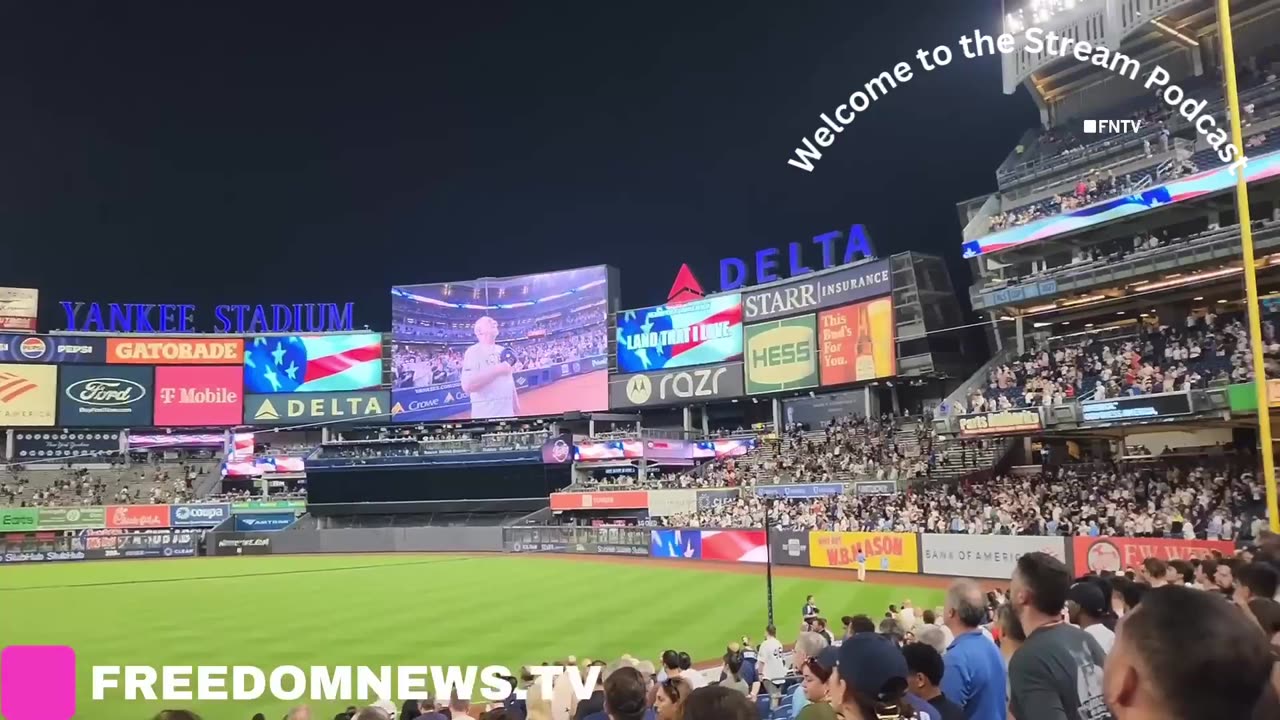 HUGE "Trump or Death" Flag Drop Interrupts YANKEES Stadium Game in NYC