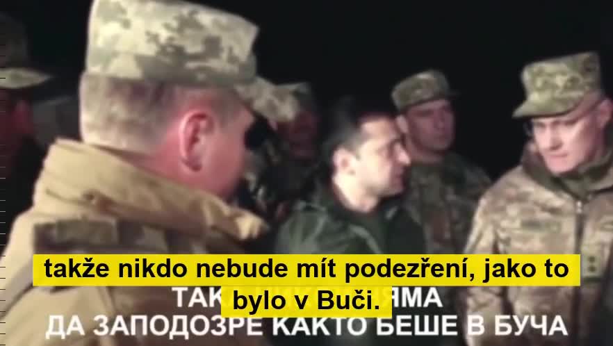 Zelenský plánuje s veliteli pluku Azov masakr v Buči