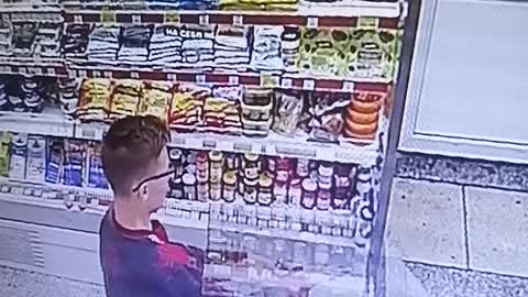 Glass Surprises Grocery Store Shopper