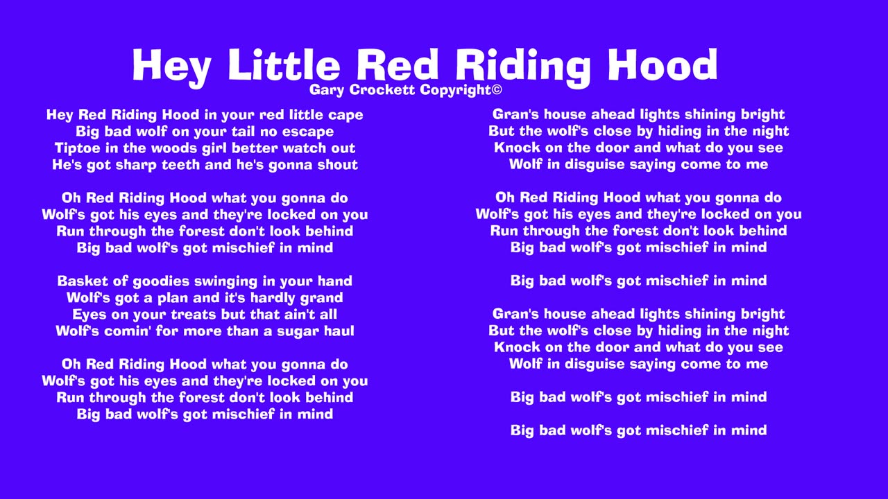 Hey Little Red Riding Hood Song