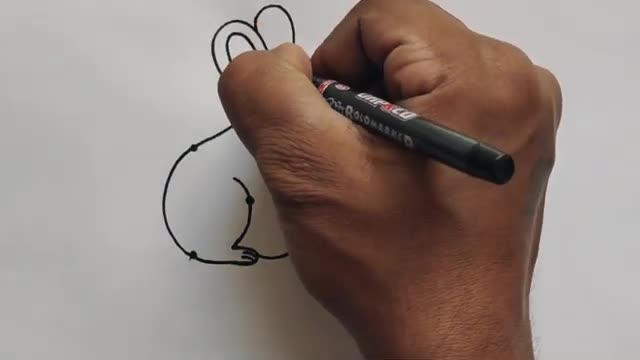 Rabbit Drawing From 5 Dots Easy - Dots Drawing_Cut
