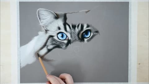 Ultra Realistic CAT drawing Art | Must watch!