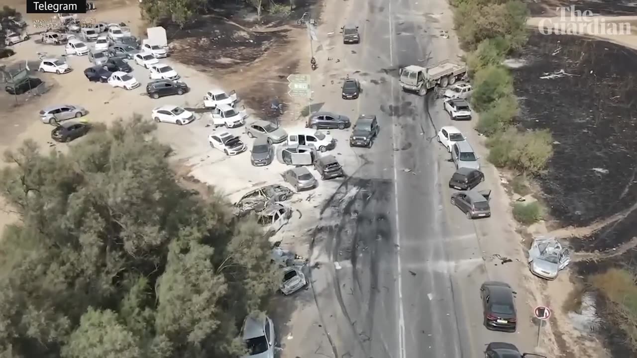 Israel drone footage shows aftermath of Tribe of Nova music festival attack