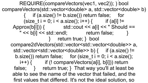 Compare Vector of Doubles Using Catch