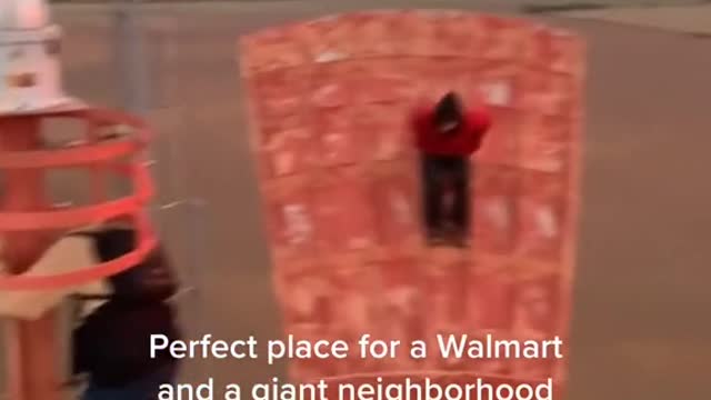 Perfect place for a Walmart and a giant neighborhood with no back yards