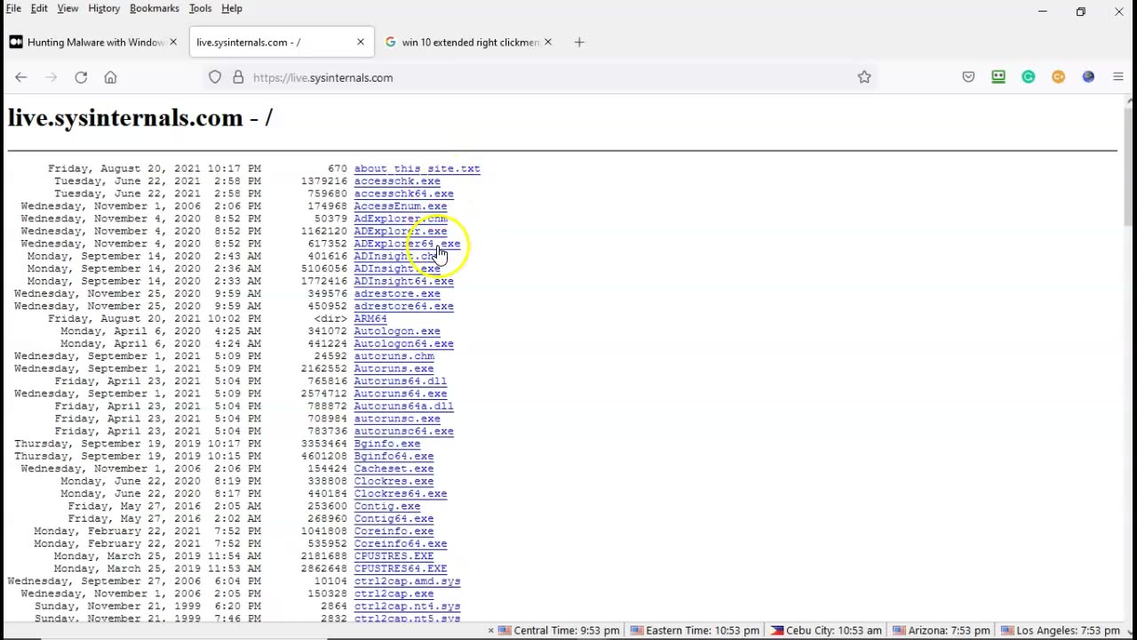 Overview of Windows Sysinternal Tools