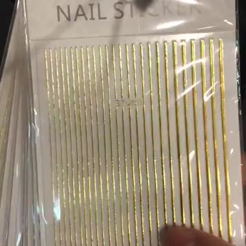 1 Pc Nail Strip Stickers Black/Gold/Rose Gold/Silver Metal Strip Tape Nail Art Adhesive DIY Foil
