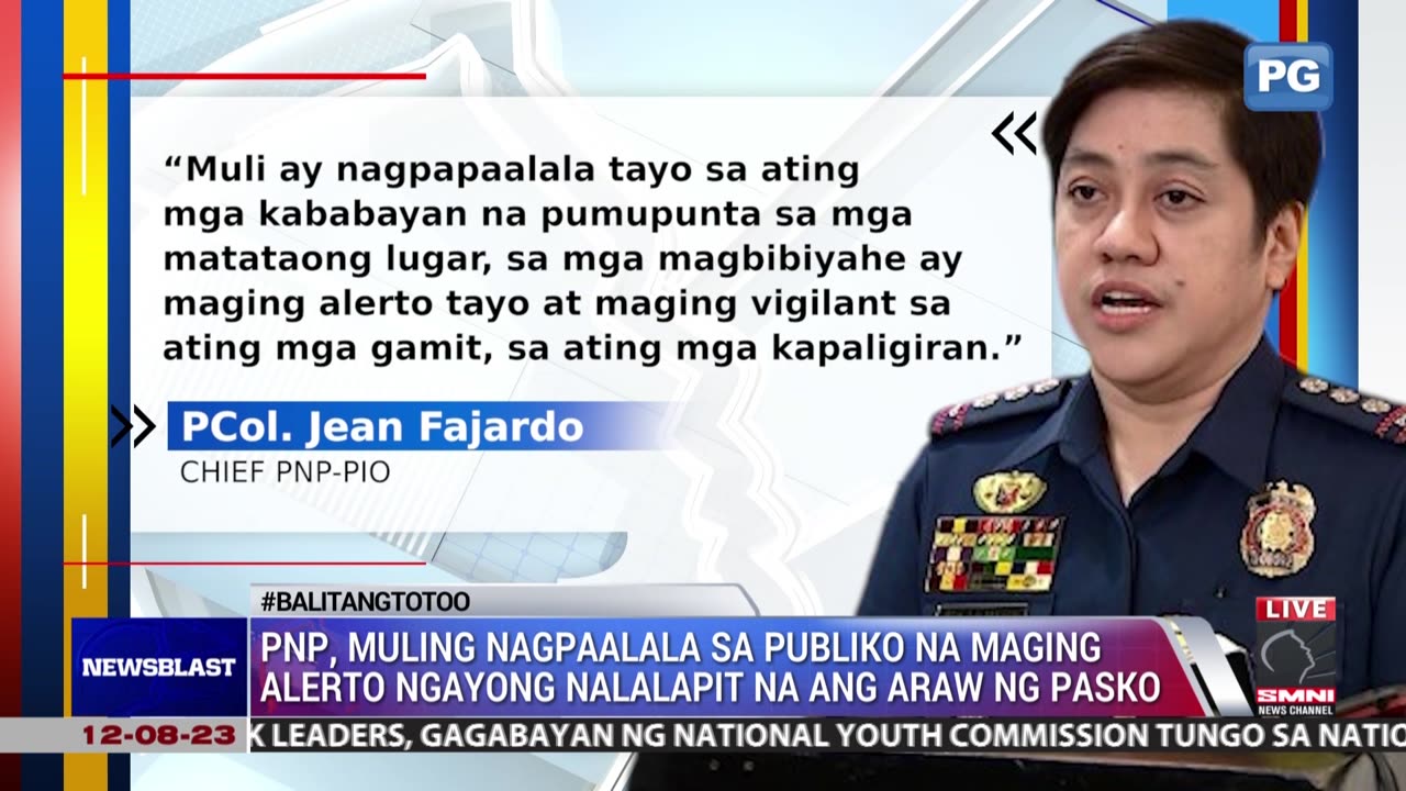 PNP, muling nagpaalala sa publiko na maging alerto ngayong nalalapit na ang araw ng Pasko