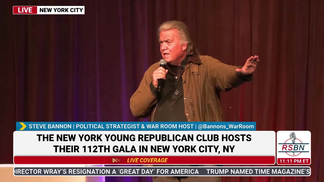 FULL SPEECH: Steve Bannon Speaks at NYYRC 112th Annual Gala - 12/15/24