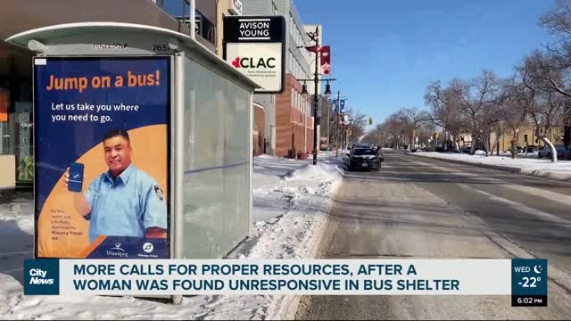 Calls for more resources after woman found unresponsive in bus shelter