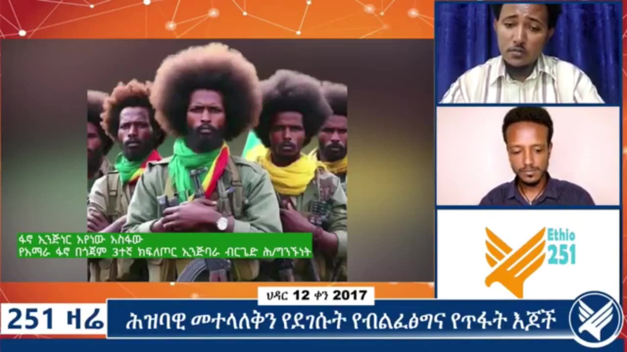 የአማራ ፋኖ በጎጃም 3ኛ ክፍለ ጦር ኢንጂባራ ብርጌድ ሕዝብ ግንኙነት ሃላፊ ከሆነው ፋኖ ኢንጂነር አየነው አስፋው ጋር የተደረገ ቆይታ