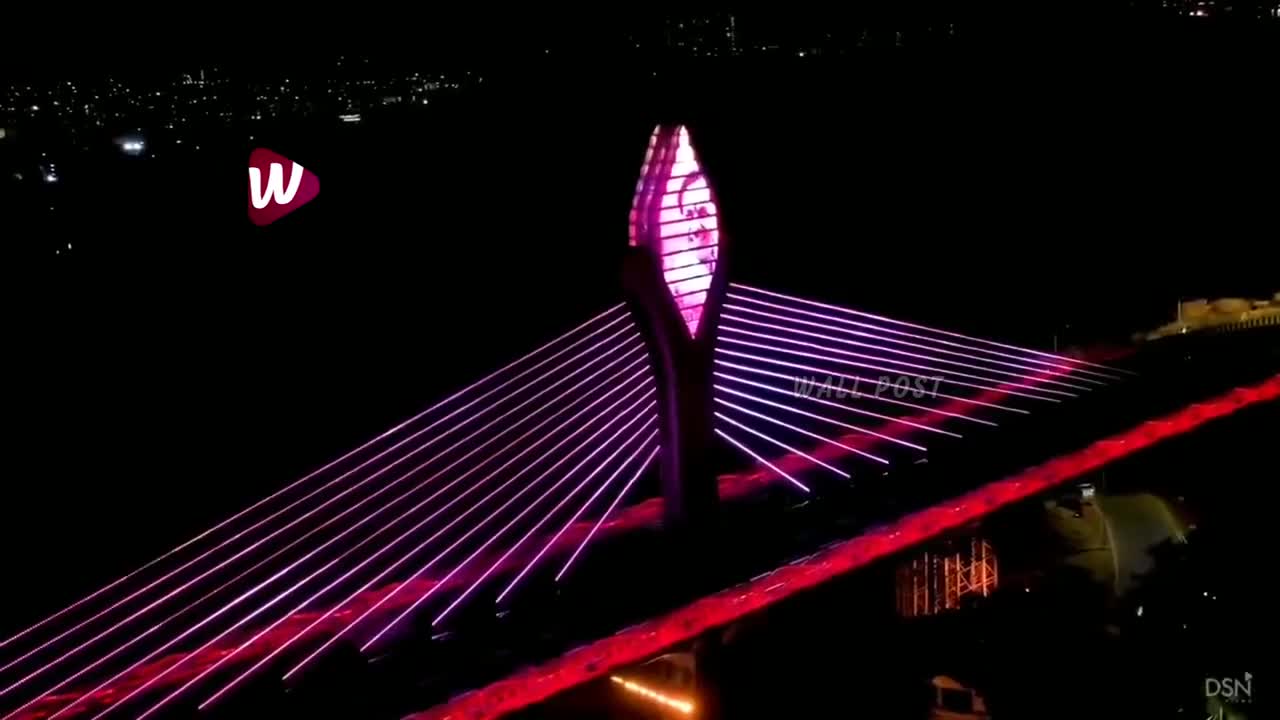 MUST WATCH_ Hyderabad Durgam Cheruvu Cable Bridge Night View Drone Visuals _ Wall Post