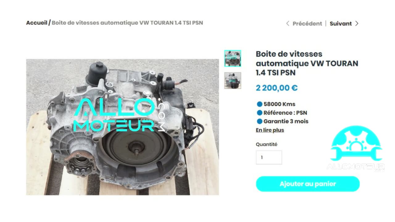 ALLOMOTEUR.COM - Boite de vitesses automatique VW TOURAN 1.4 TSI PSN