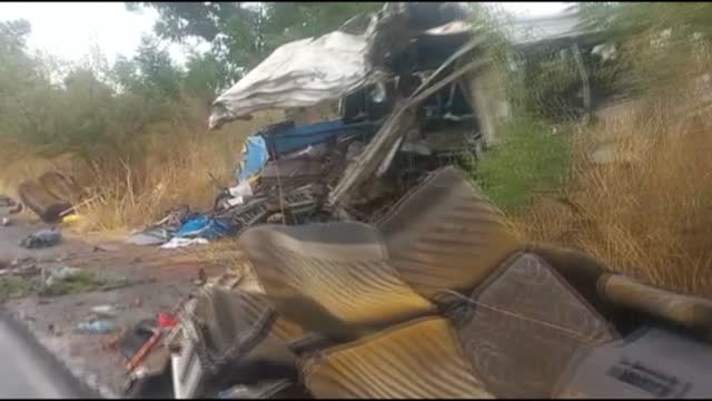 Aftermath of Senegal bus crash which left dozens dead