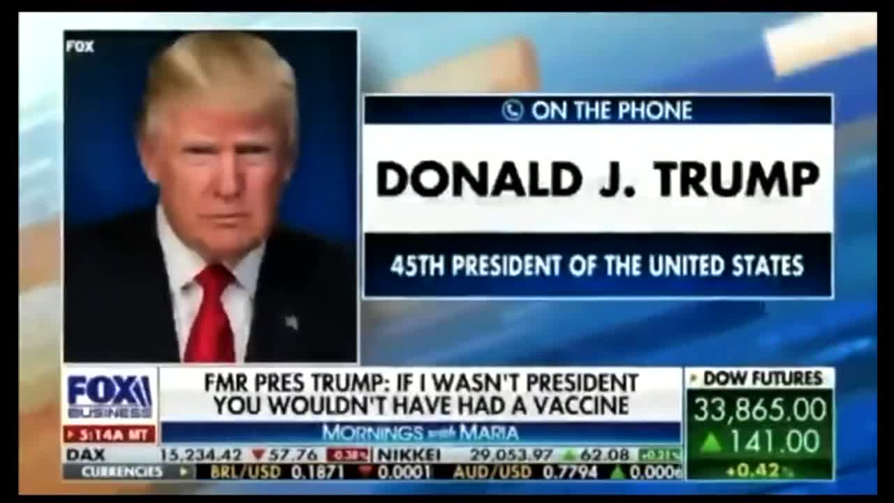 Trump Footage Praising the Vaccine as Life Saver