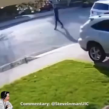 Carjacker squeals like a little pig after his victim slams him into the ground