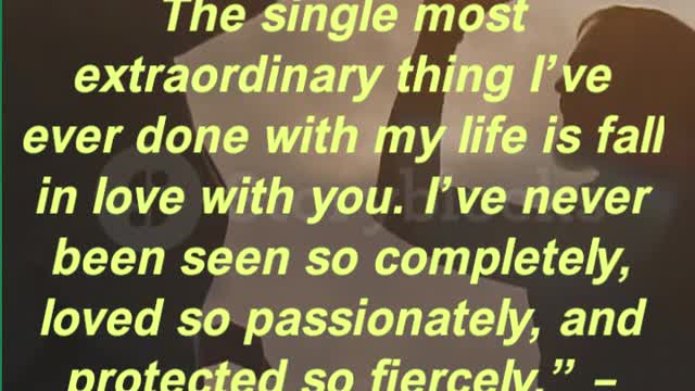 “I wasn’t expecting you. The single most extraordinary thing I’ve ever done with my life