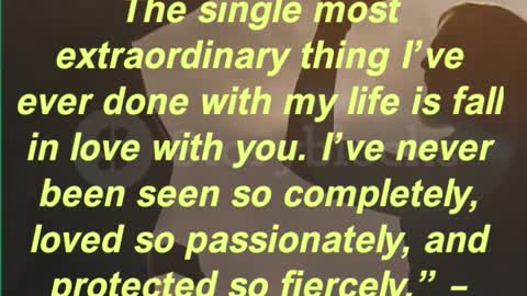 “I wasn’t expecting you. The single most extraordinary thing I’ve ever done with my life