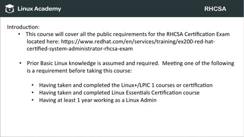 1. Introduction to the RHCSA Course