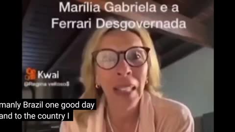 Meanwhile in Brazil Marília Gabriela and the runaway Ferrari asking to get off