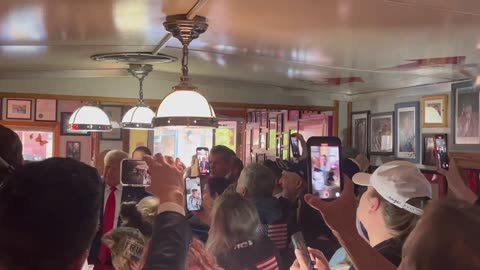 Trump Talks To Supporters And Signs MAGA Hats In Awesome Clip