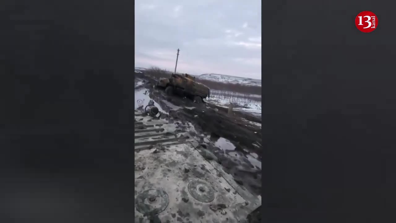 Latest images from the entrance to Bakhmut - Roadside filled with destroyed equipment and vehicles