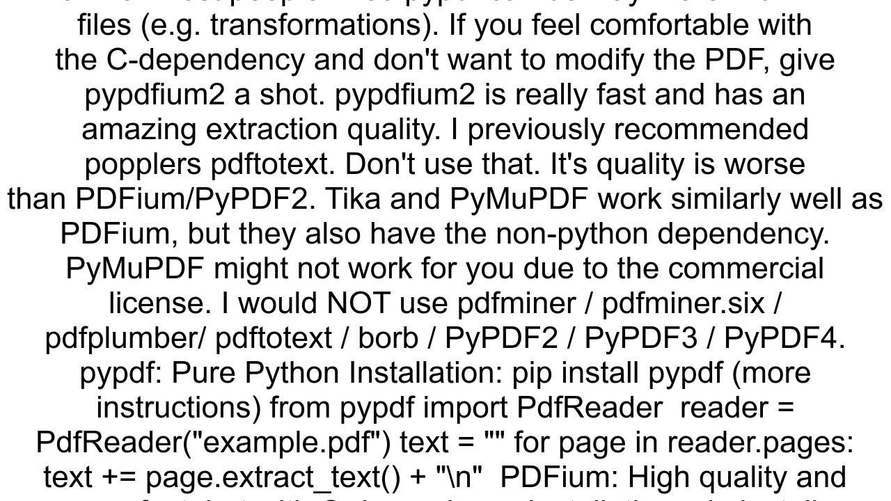 Read PDF in Python and convert to text in PDF