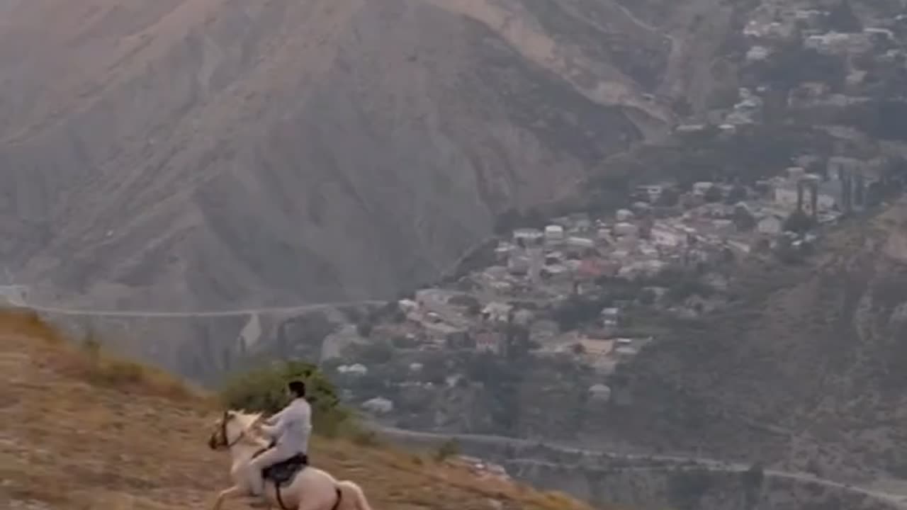 Horse riding in the mountains