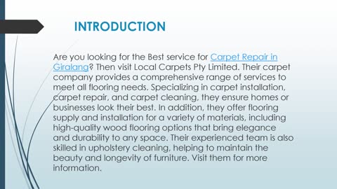 Carpet Repair in Giralang