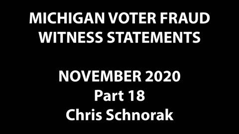 2020 Election – MI Voter Fraud Witness Chris Schomak Saw Fraudulent Ballots, Coordinated Fraud