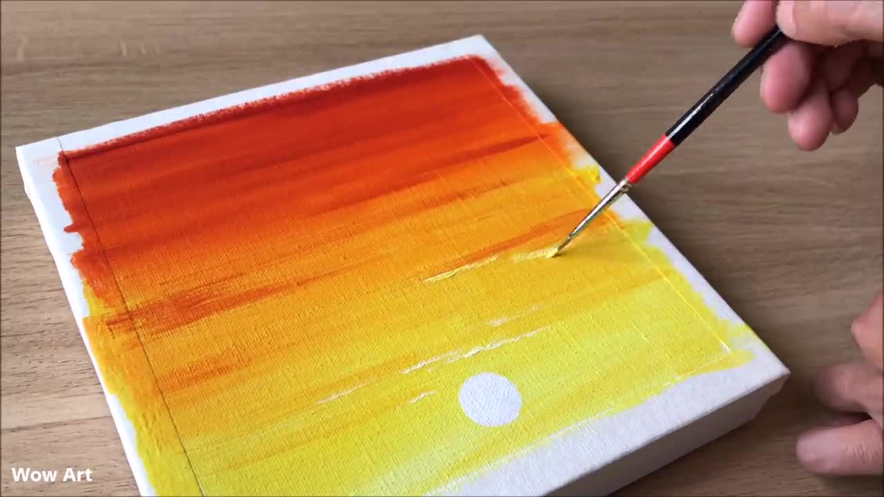 Daily Challenge #34 / Easy Art / Power lines at sunset painting