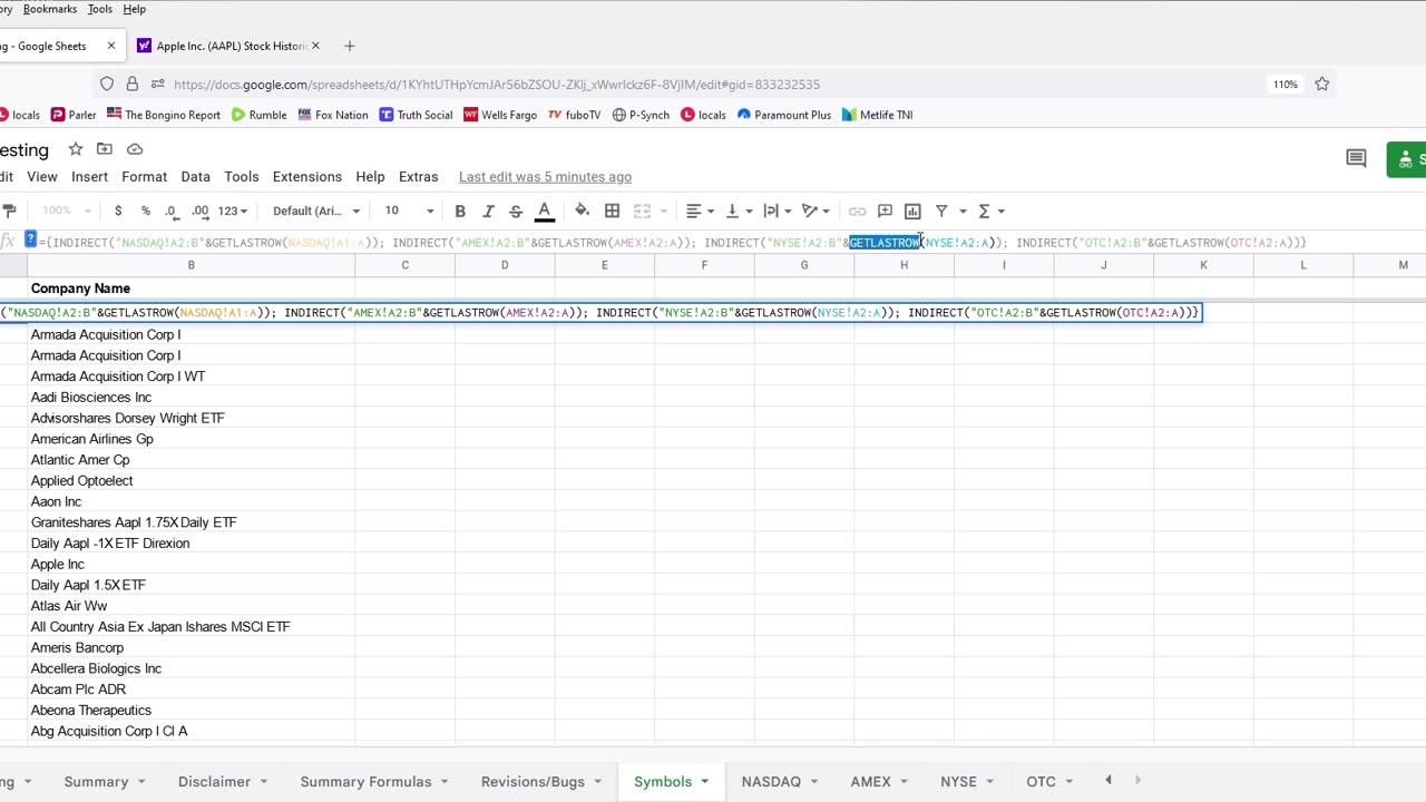 Google Sheets - Backtesting Stocks