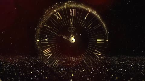 Golden clock in the dark