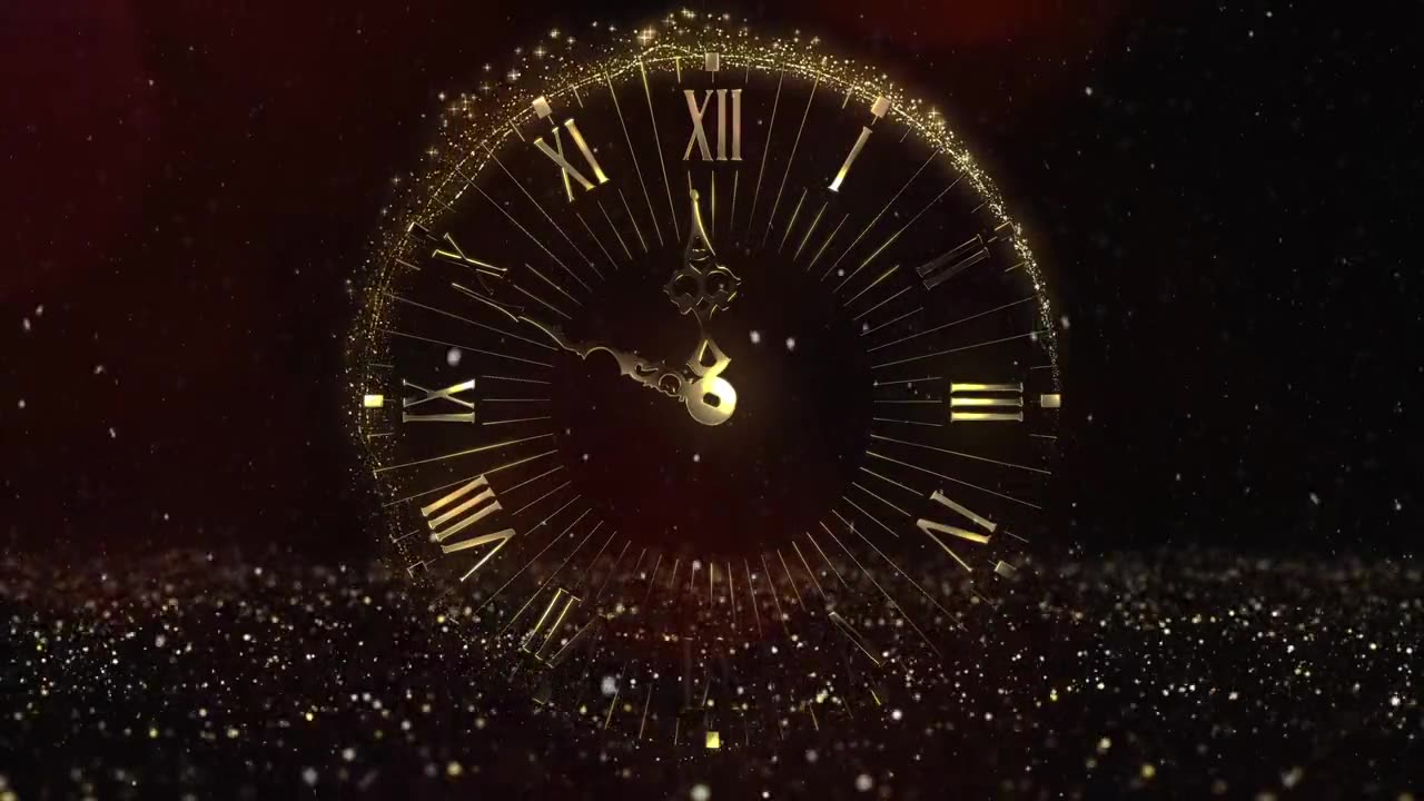 Golden clock in the dark